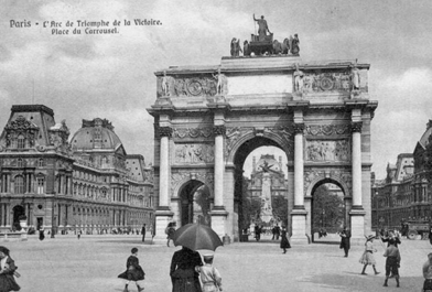 Figure 17. Arc Carrousel, Nicolai Wolpert, 1900; view from Tuileries Garden toward the Louvre. 


Refer to list above for Italics